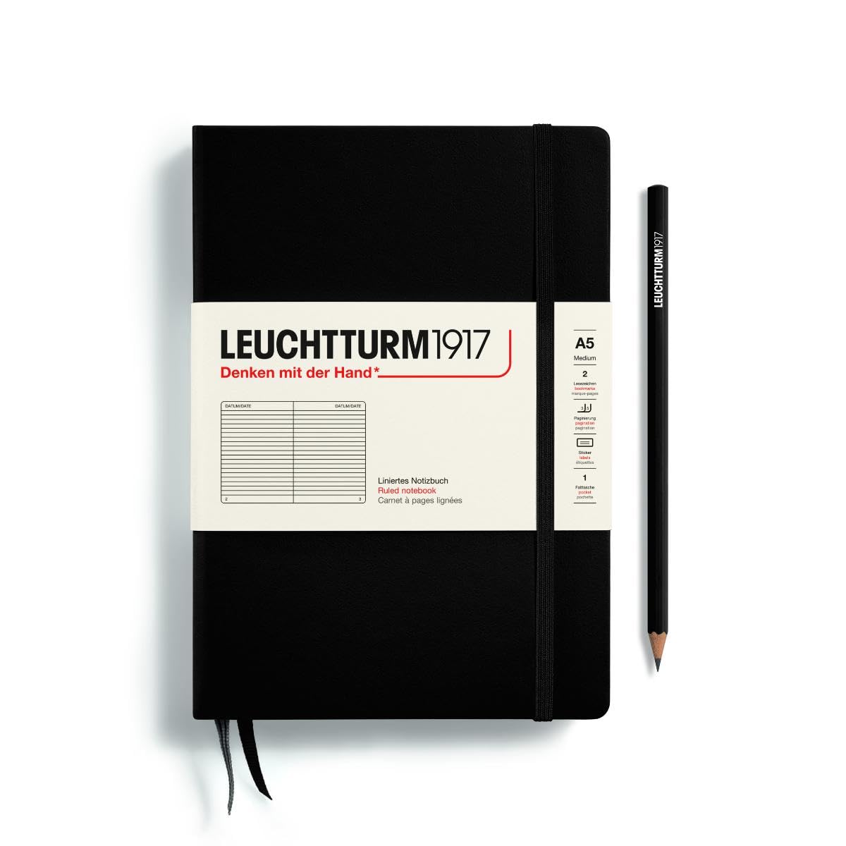 LEUCHTTURM1917 B6+ ノート 4冊セット LEUCHTTURM 1917 Lined Notebook - Large, Black : Amazon.com.br
